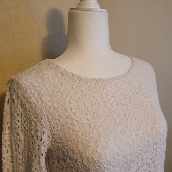 CECE White Eyelet Drop Waist Dress - Picture 3 of 7